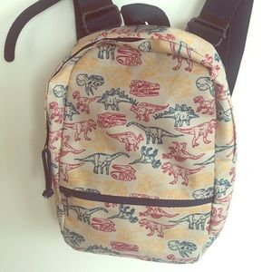 Beige Dinosaur Print Kids Backpack